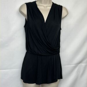 Langston REVOLVE Black wrap top tunic NWT